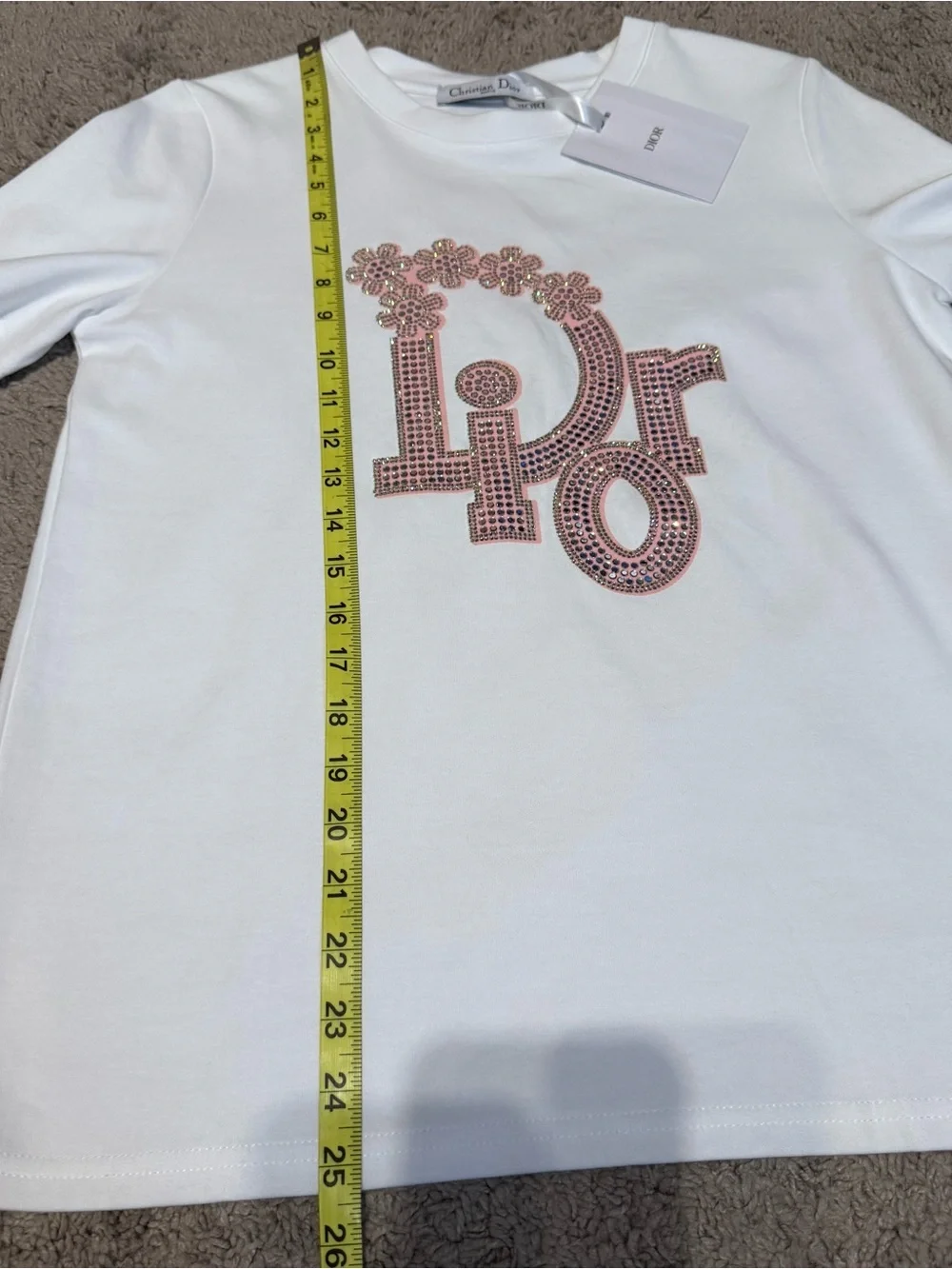 White Rhinestone Style Logo Tee - Picture 2 of 6